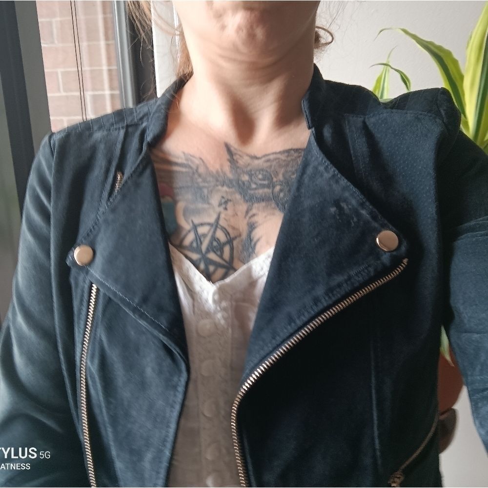 MANGO Suede Moto Coat - Picture 6 of 14